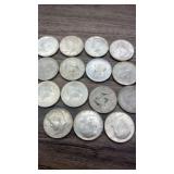 (15) 1964 JFK Half Dollars