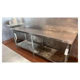 7ft x 23 1/2in Stainless Prep Table w/ Backsplash