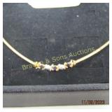 LADIES 14K GOLD AND GEMSTONE NECKLACE