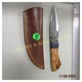 CUSTOM MADE DAMASCUS STEEL 8" FIXED BLADE KNIFE