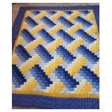 Basket Weave, Yel/Blu, 100x109