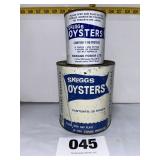 25 Dozen & 60 Oysters Skeggs Oyster Cans,