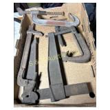 Box of assorted clamps