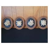 Framed Plaster Wall Roses