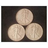 1943-44 Walking Liberty Silver Half Dollars