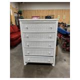 White Wicker chest of drawers