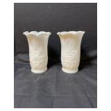 Milk glass vases