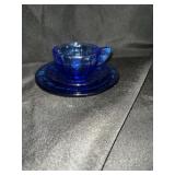 Blue glass dishes