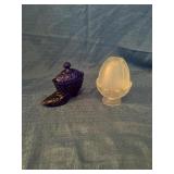 Glass slipper candy dish