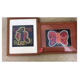 FRAMED MATERIAL ART PICTURES
