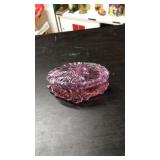 FENTON CABBAGE ROSE PINK GLASS TRINKET DISH