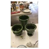 3 PC. GREEN PLANTERS