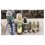 6 PC. PORCELAIN SHOE FIGURINES