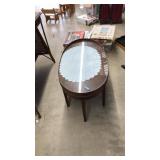 IN LAY GLASS TOP COFFEE TABLE,