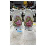 2 PORCELAIN FLORAL VASES