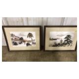 2 FRAMED ORIENTAL SILKSCREENS