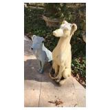 2 PLASTER DOG STATUES