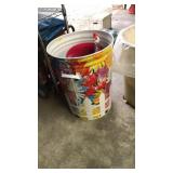 PAINTED METAL TRASH CAN