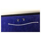 STERLING EARRINGS & TENNIS BRACELET