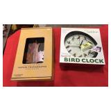 SINGING BIRD CLOCK & NATURE THERMOMETER