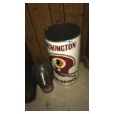 REDSKINS WASTEBASKET & RAVENS PEANUT FOOTBALL