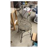 OUTDOOR IRON CHAIR DAMAGED SEAT