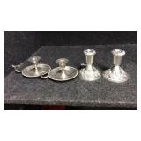 4 SILVERPLATE CANDLESTICK HOLDERS