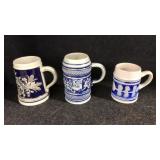 3 PC. GERMAN BEER MUGS