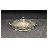 ORNATE STERLING & GLASS SERVING DISH