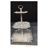 3 TIER SILVER PLATE SERVING TRAY