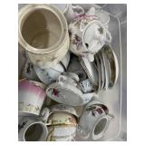 BOX OF ASST. TEA CUPS AND SAUCERS