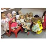 Dolls, Metal Doll Stroller & More