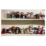 Two Shelves of Stuffed Bears, 7 Furkins