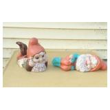 Two Ceramic Garden Gnomes