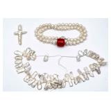 Pearls- Strand, Necklace & Cross