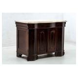 Beveled Marble Topped Cabinet