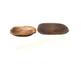 Two vintage  wooden dough bowls