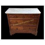 Oak Marble Top Chest