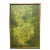 Green Abstract Painting, E. Van Natta