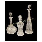 Three Cut Crystal Decanters