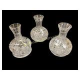 Three Cut Glass Carafes