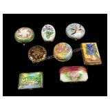 Eight Limoge Trinket Boxes