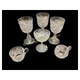 Six Cut Glass Goblets, Cups