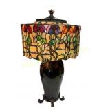 Tiffany Style table  lamp with stained glass shade