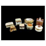 Eight Porcelain Trinket Boxes