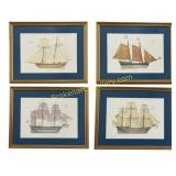 4 Framed Melbourne Smith Ship Prints