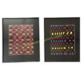 2 Framed Geometric Artworks