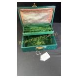 Vintage Green Farrington Jewelry Box