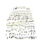 Assorted souvenir spoons silver plated 182 pcs