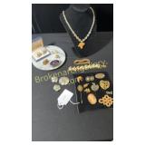 High end pins, cufflinks & necklace